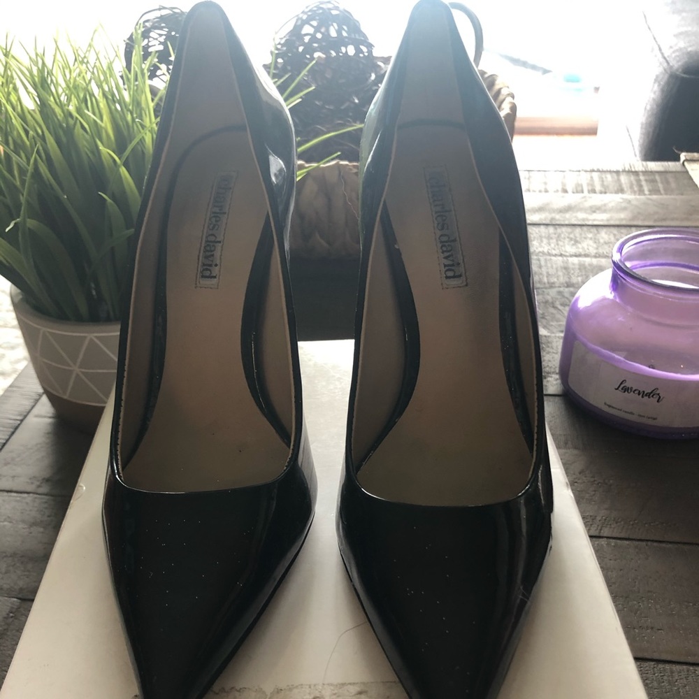 Patent Black Leather Pumps
